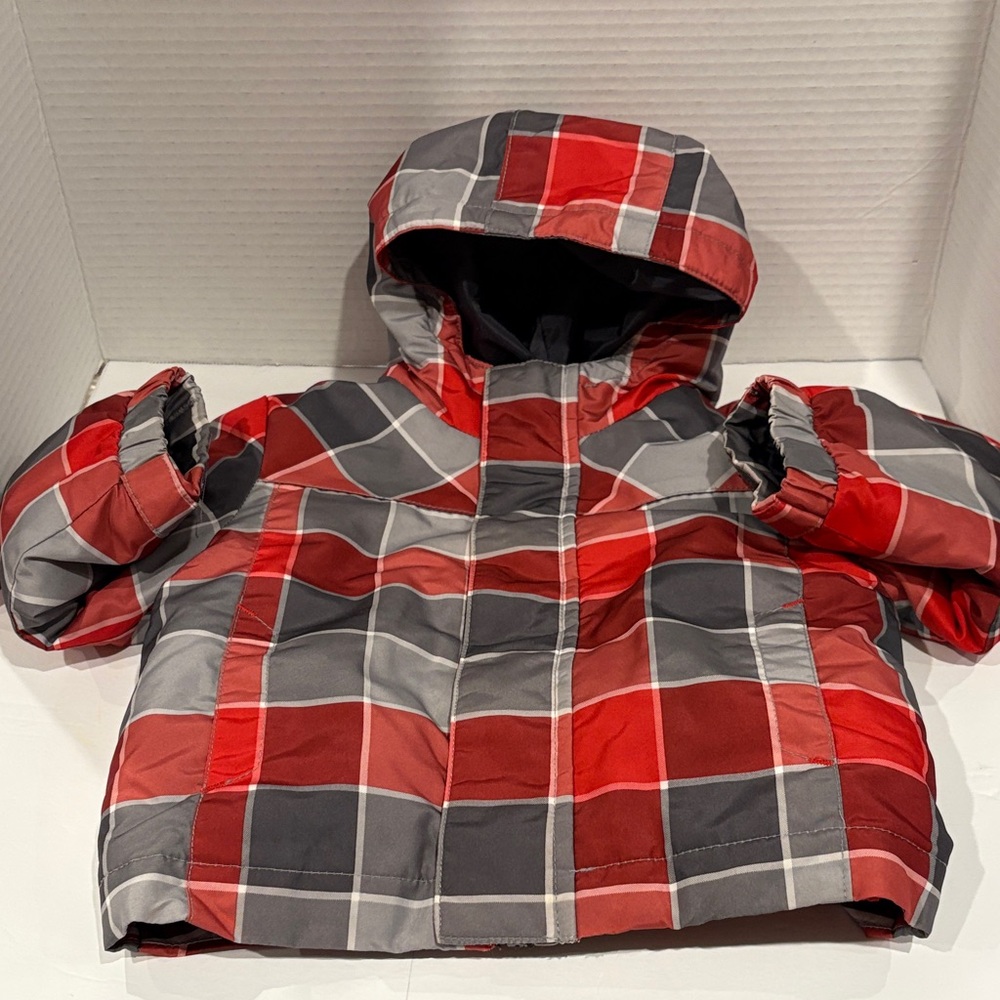 Cherokee Plaid Red and Gray Kids Jacket 18 months 2 piece